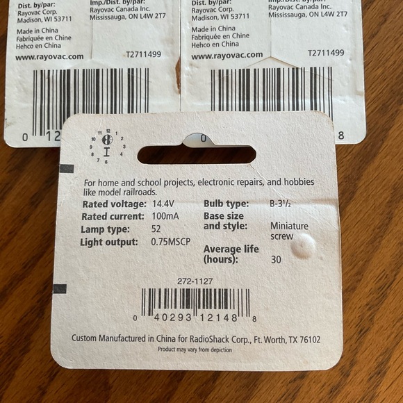 New Rayovac Krypton 4AA or 4D Bulbs, Radio Shack Screw-Base Lamp - Picture 3 of 5